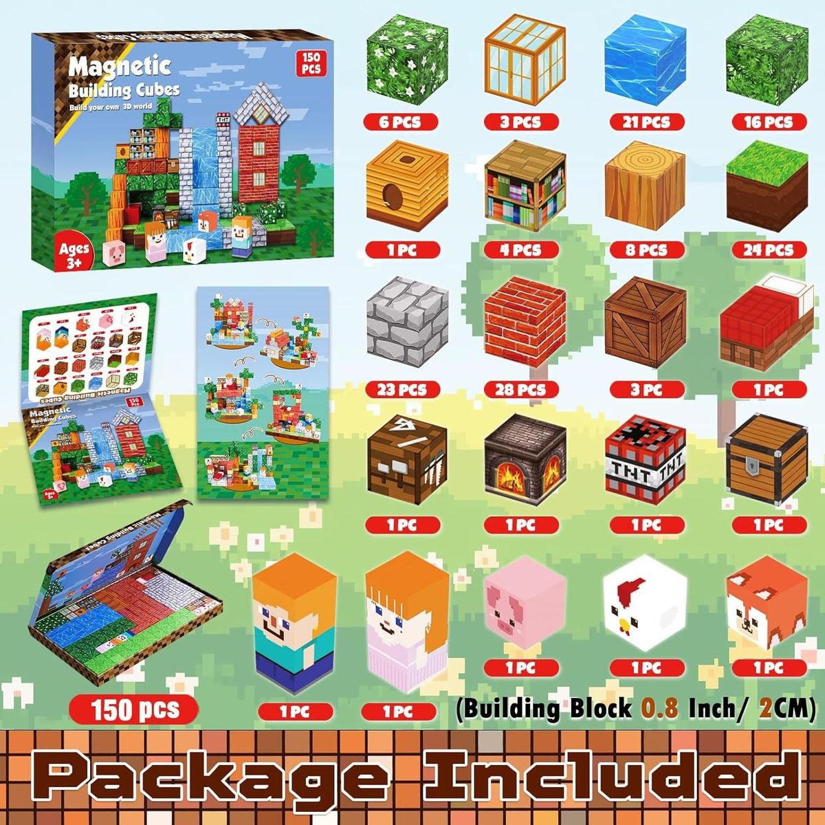 ZH-027 view 2 - 150 PCS STEM Educational Magnetic Building Blocks - Animal House