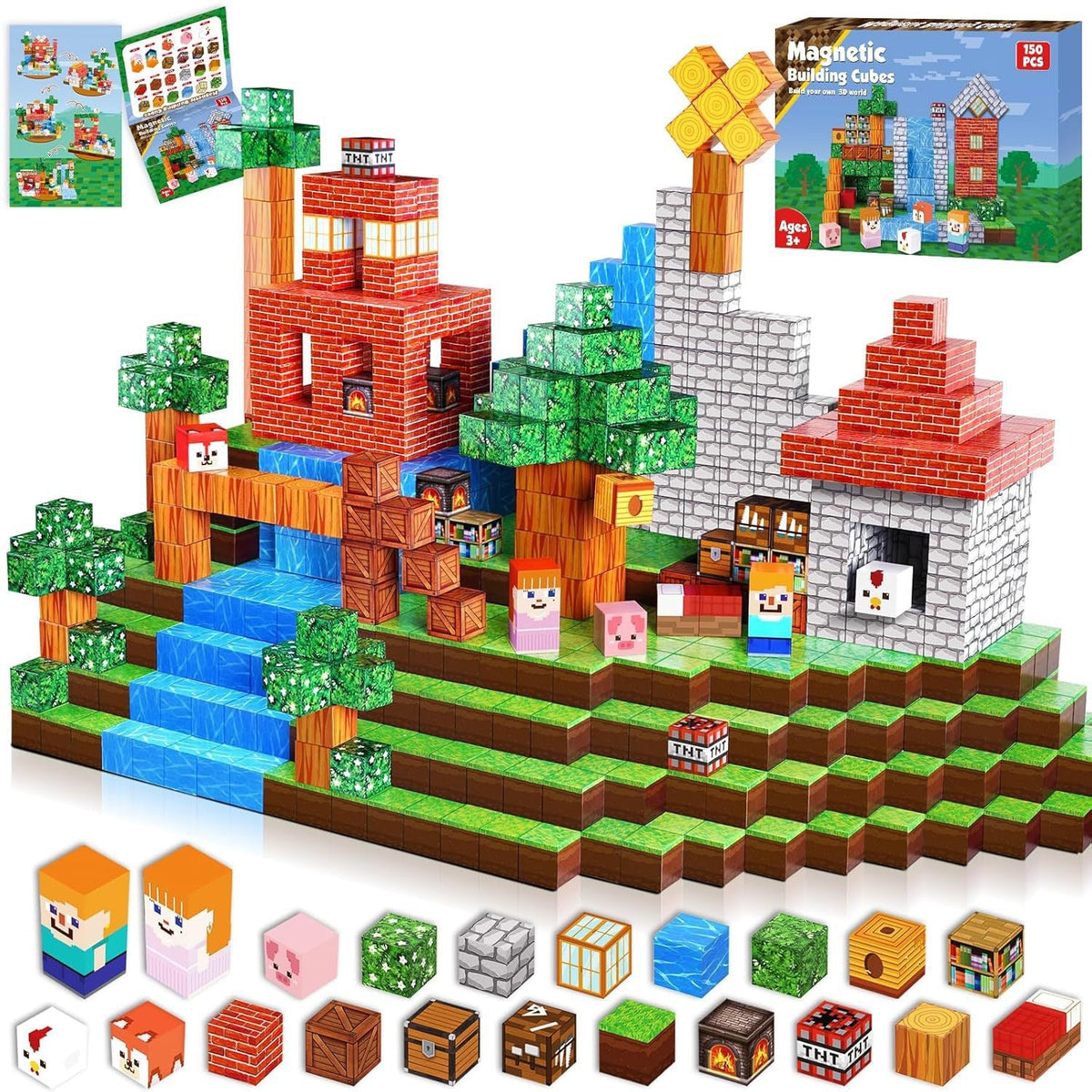 ZH-027 view 3 - 150 PCS STEM Educational Magnetic Building Blocks - Animal House
