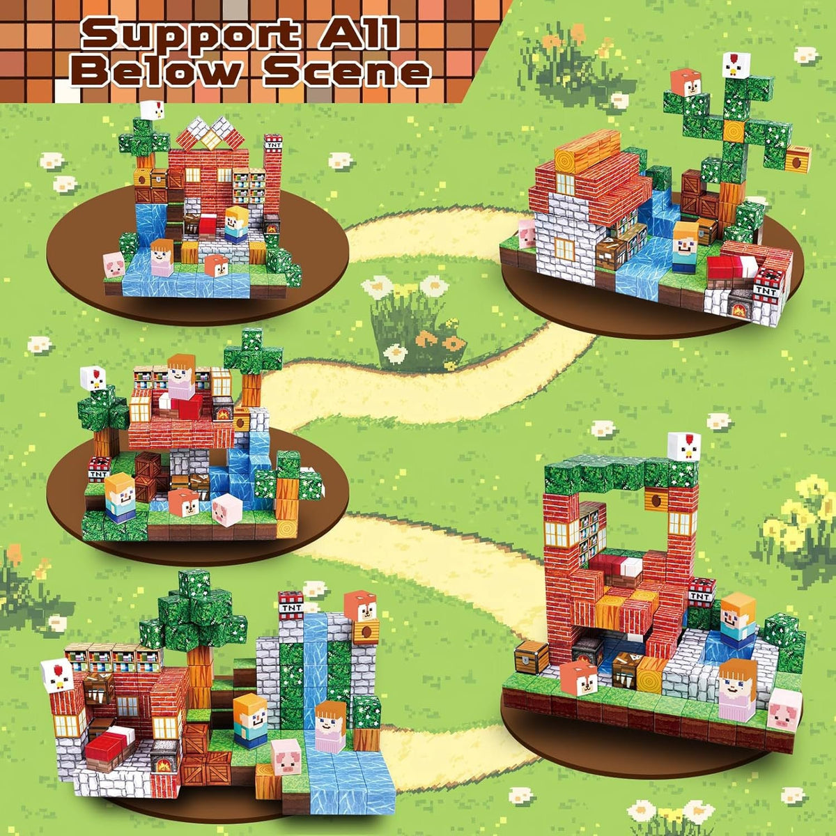 ZH-027 view 4 - 150 PCS STEM Educational Magnetic Building Blocks - Animal House