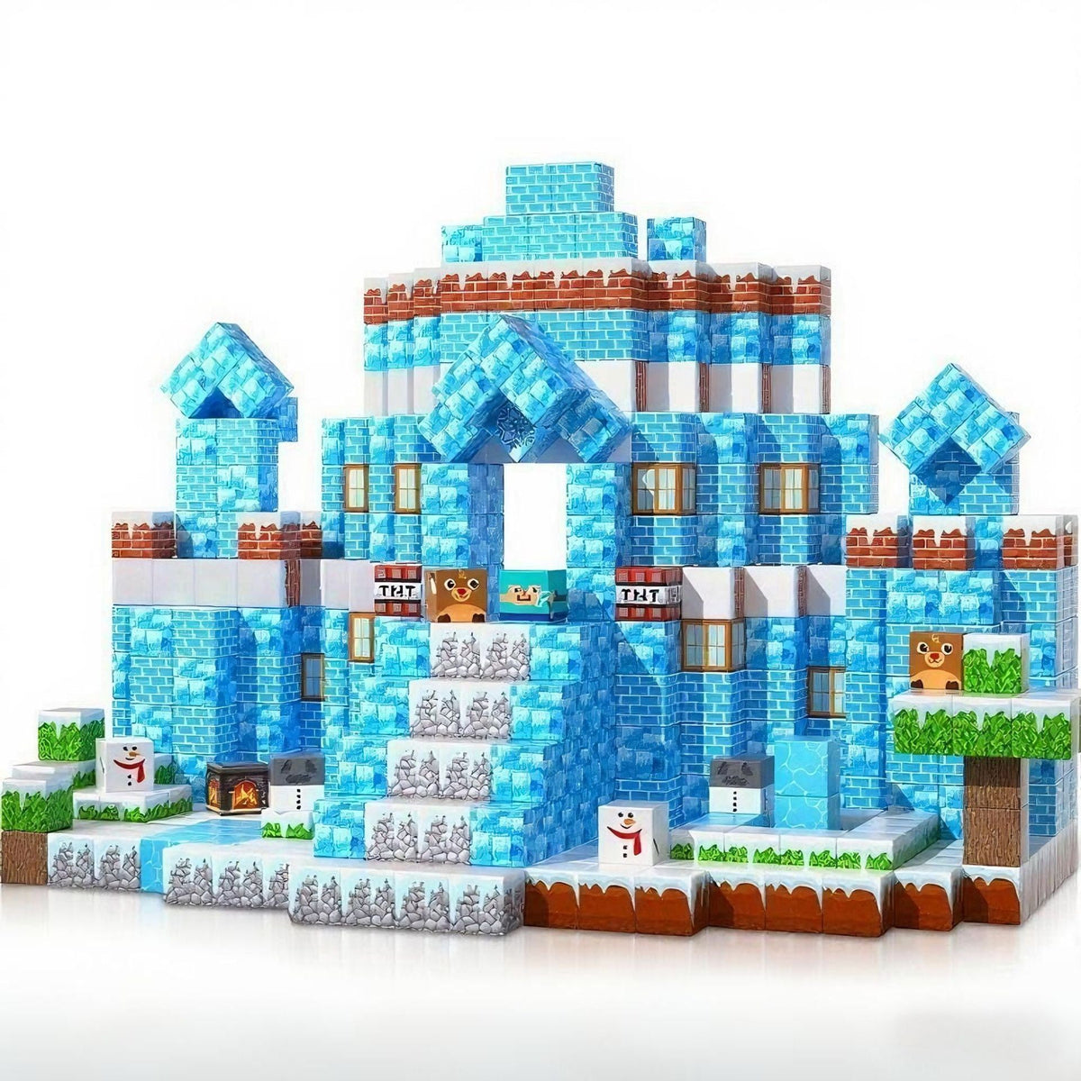 ZH-004 view 2 - 100 PCS STEM Educational Magnetic Building Blocks - Ice Snow