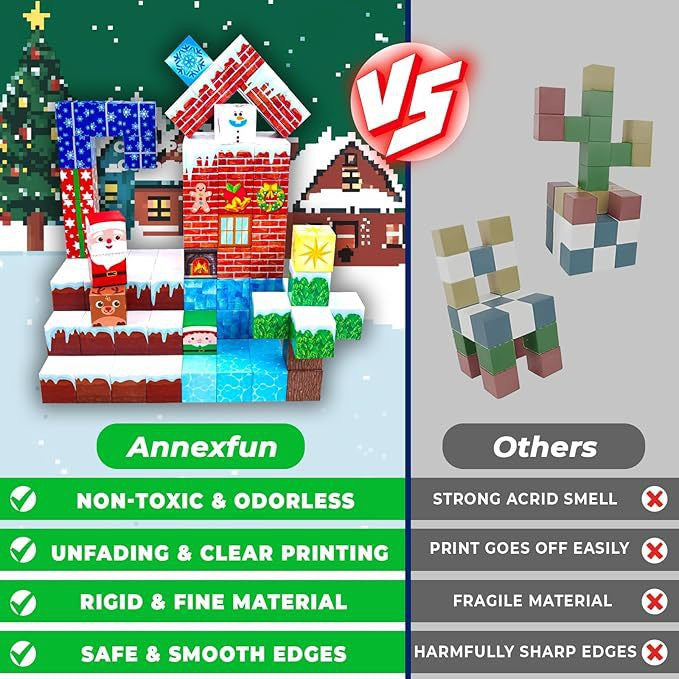 ZH-006 view 4 - 150 PCS STEM Educational Magnetic Building Blocks - Christmas Snow House