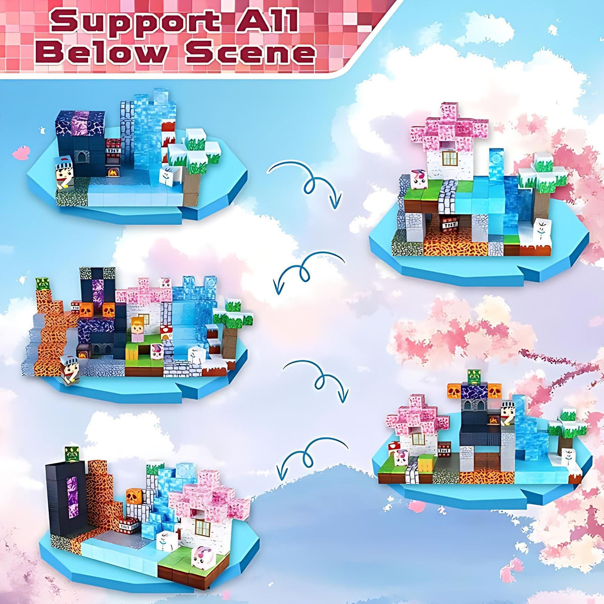 ZH-020 view 4 - 150 PCS STEM Educational Magnetic Building Blocks - Lava Forest