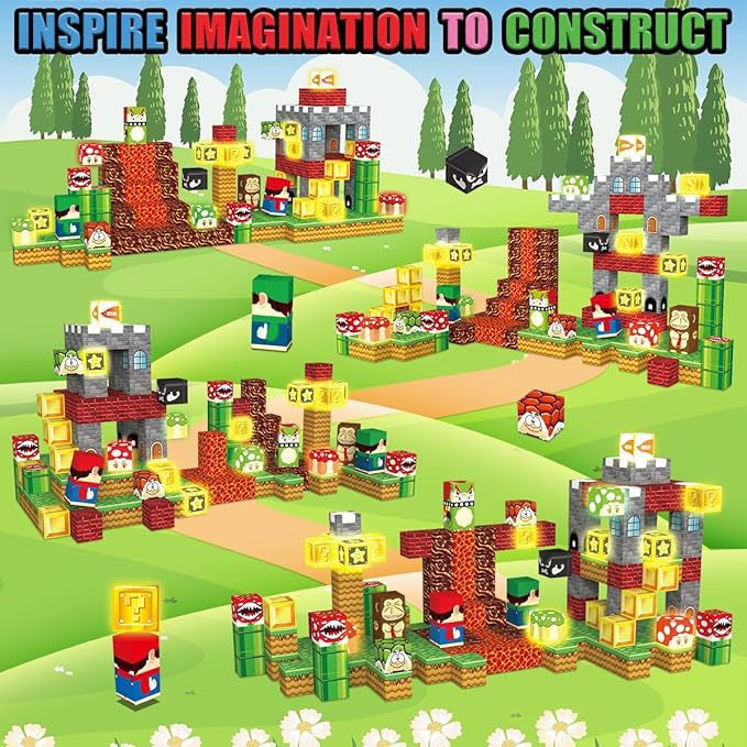 ZH-021 view 5 - 200 PCS STEM Educational Magnetic Building Blocks - Video Game Adventure