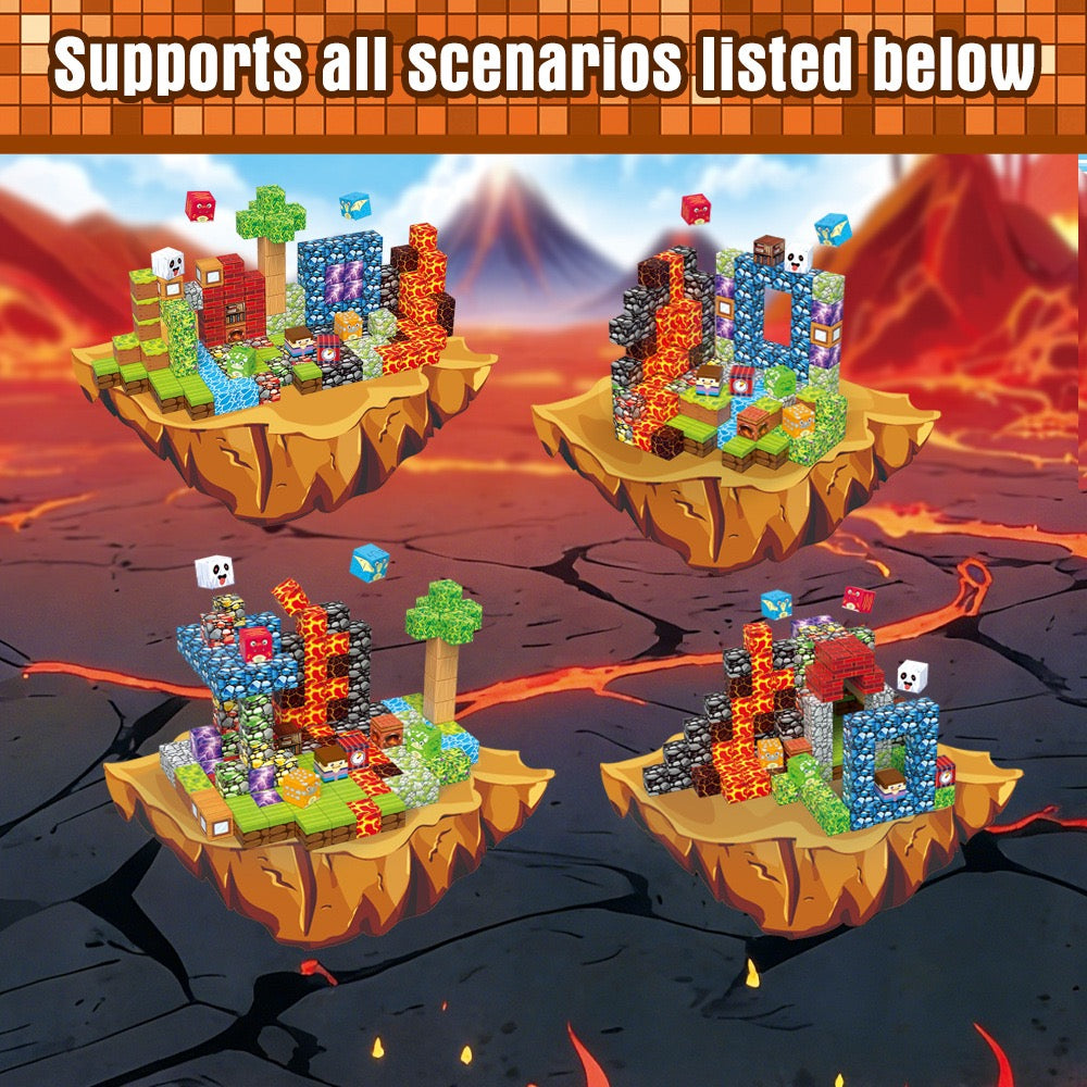 ZH-032 view 4 - 300 PCS STEM Educational Magnetic Building Blocks - Lava Volcano