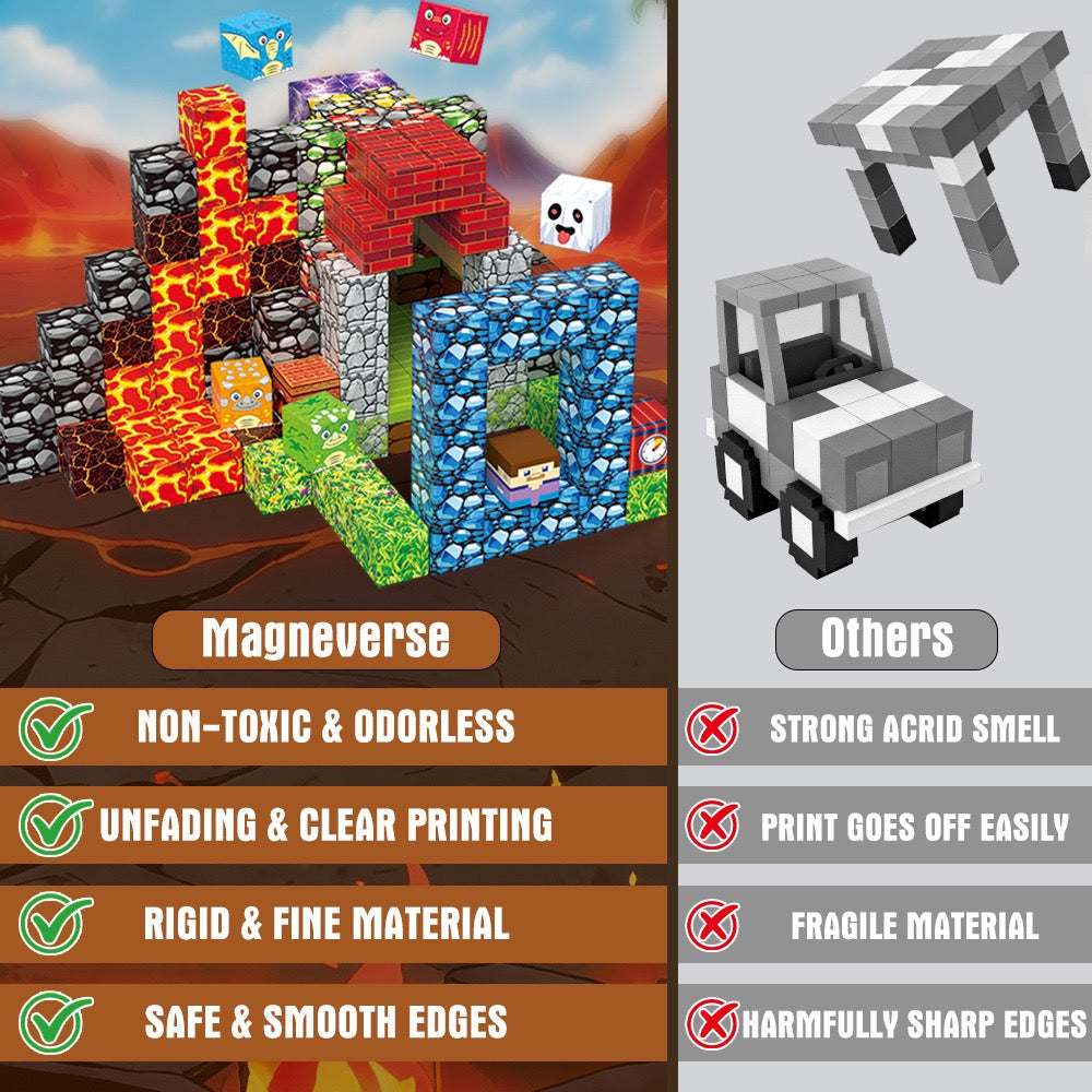 ZH-032 view 5 - 300 PCS STEM Educational Magnetic Building Blocks - Lava Volcano