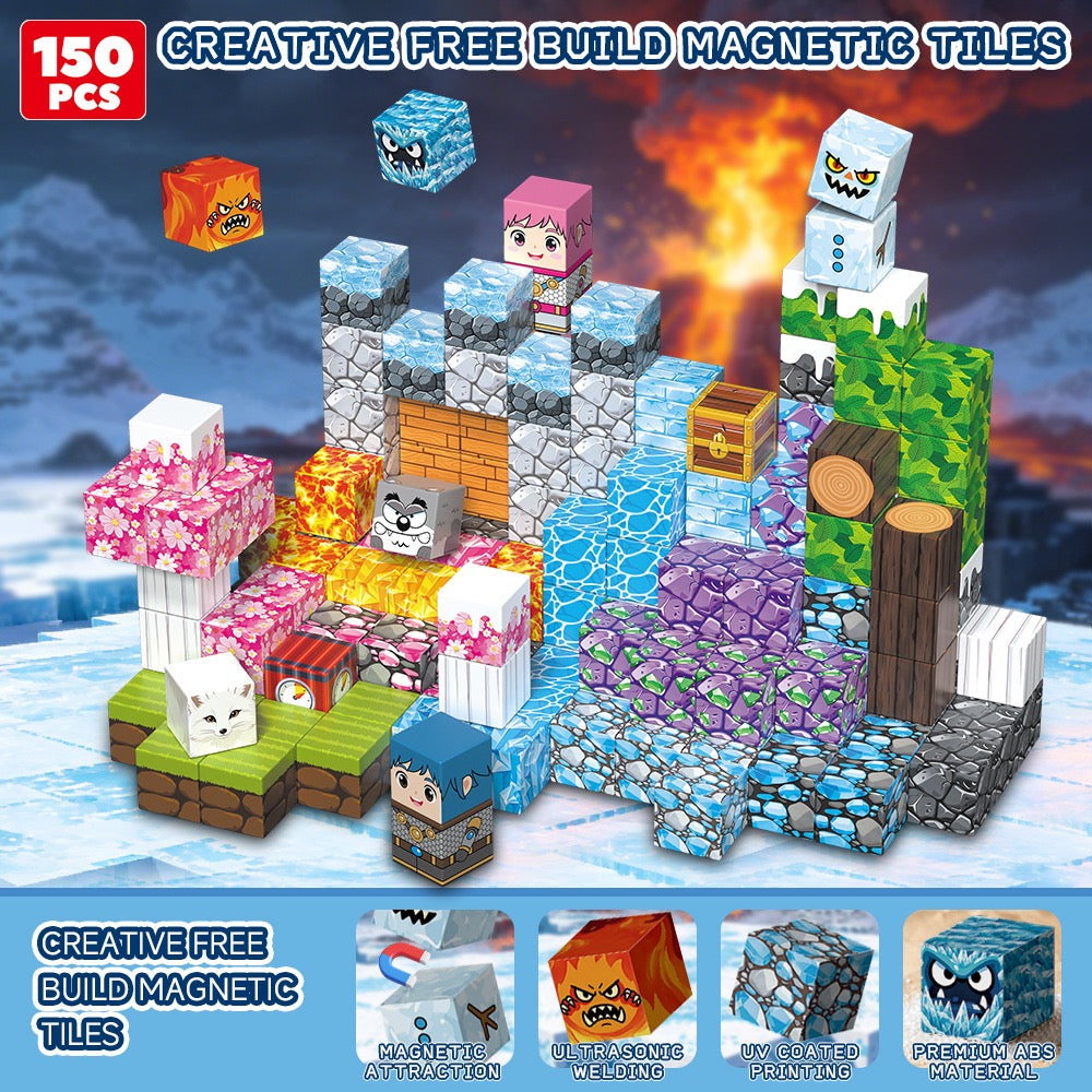 ZH-038 view 4 - 150 PCS STEM Educational Magnetic Building Blocks - Northern Realm Castle