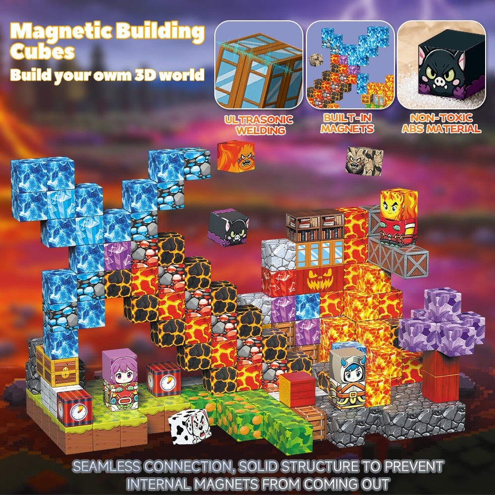 ZH-037 view 3 - 200 PCS STEM Educational Magnetic Building Blocks - Sacred Fire Kingdom
