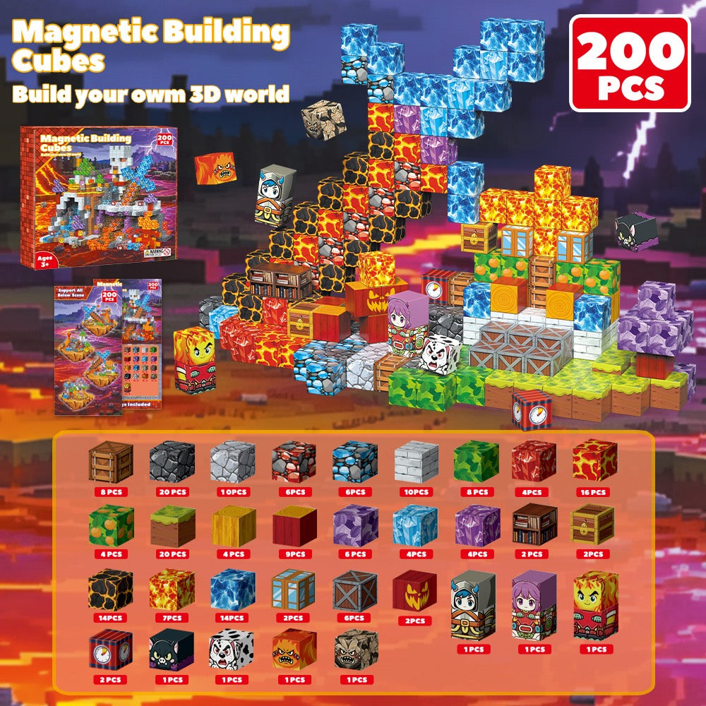 ZH-037 view 4 - 200 PCS STEM Educational Magnetic Building Blocks - Sacred Fire Kingdom