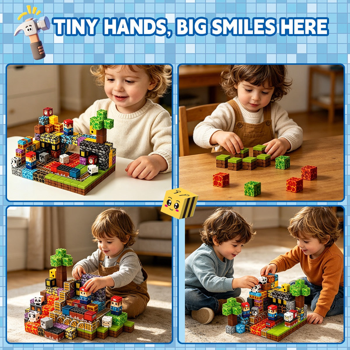 ZH-034 view 2 - 200 PCS STEM Educational Magnetic Building Blocks - Crystal Mine Cave