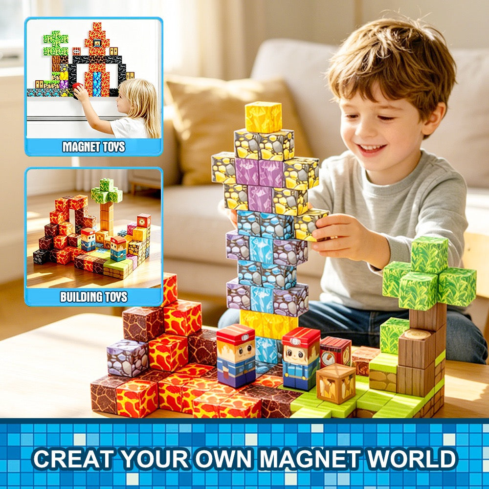 ZH-033 view 3 - 100 PCS STEM Educational Magnetic Building Blocks - Crystal Mine Cave