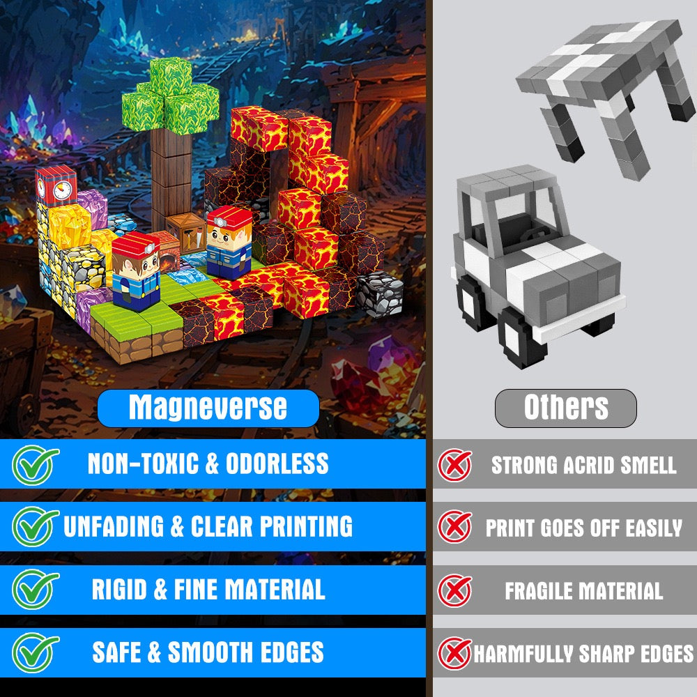 ZH-033 view 5 - 100 PCS STEM Educational Magnetic Building Blocks - Crystal Mine Cave
