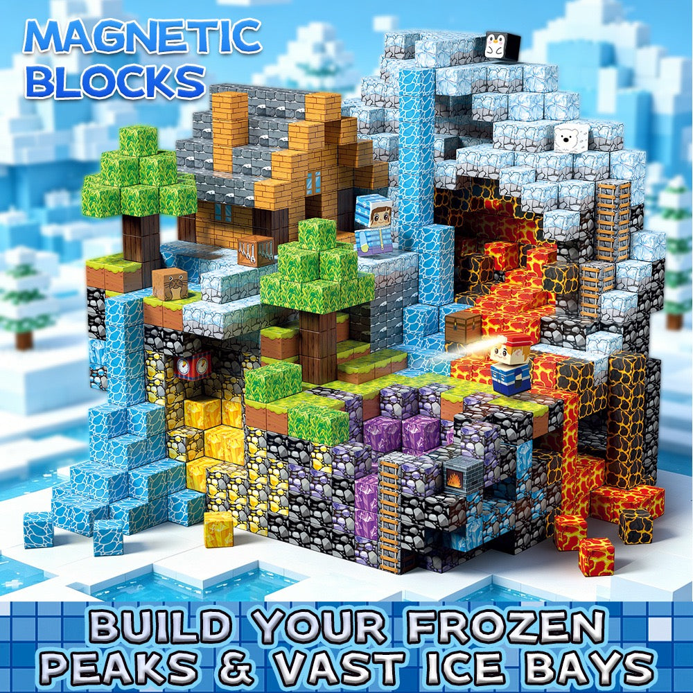 ZH-036 view 2 - 200 PCS STEM Educational Magnetic Building Blocks - Polar Mine Cave