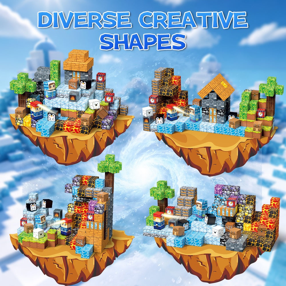 ZH-036 view 5 - 200 PCS STEM Educational Magnetic Building Blocks - Polar Mine Cave