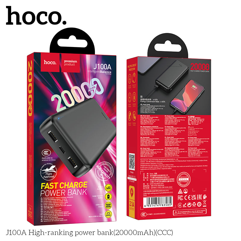 HD_SYNC:J100A High-ranking power bank(20000mAh)（CCC)