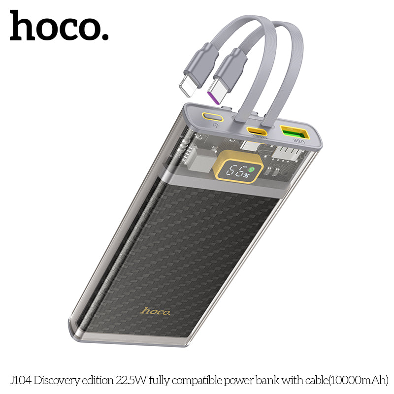 HD_SYNC:J104 Discovery edition 22.5W fully compatible power bank with cable(10000mAh)