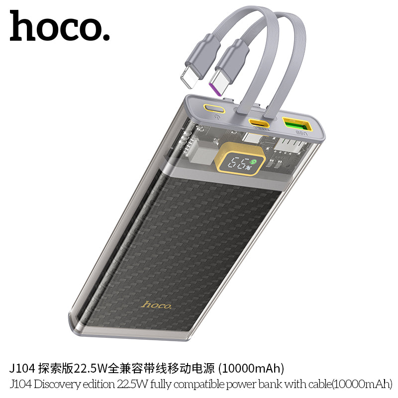 HD_SYNC:J104 Discovery edition 22.5W fully compatible power bank with cable(10000mAh)