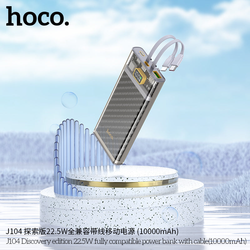 HD_SYNC:J104 Discovery edition 22.5W fully compatible power bank with cable(10000mAh)