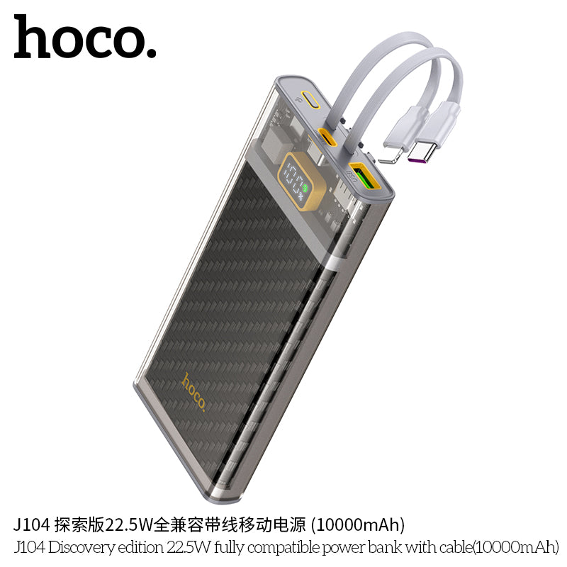 HD_SYNC:J104 Discovery edition 22.5W fully compatible power bank with cable(10000mAh)