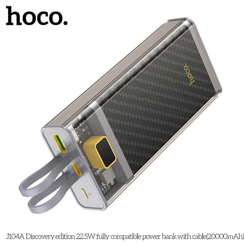 HD_SYNC:J104A Discovery edition 22.5W fully compatible power bank with cable(20000mAh)