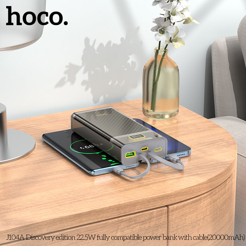 HD_SYNC:J104A Discovery edition 22.5W fully compatible power bank with cable(20000mAh)