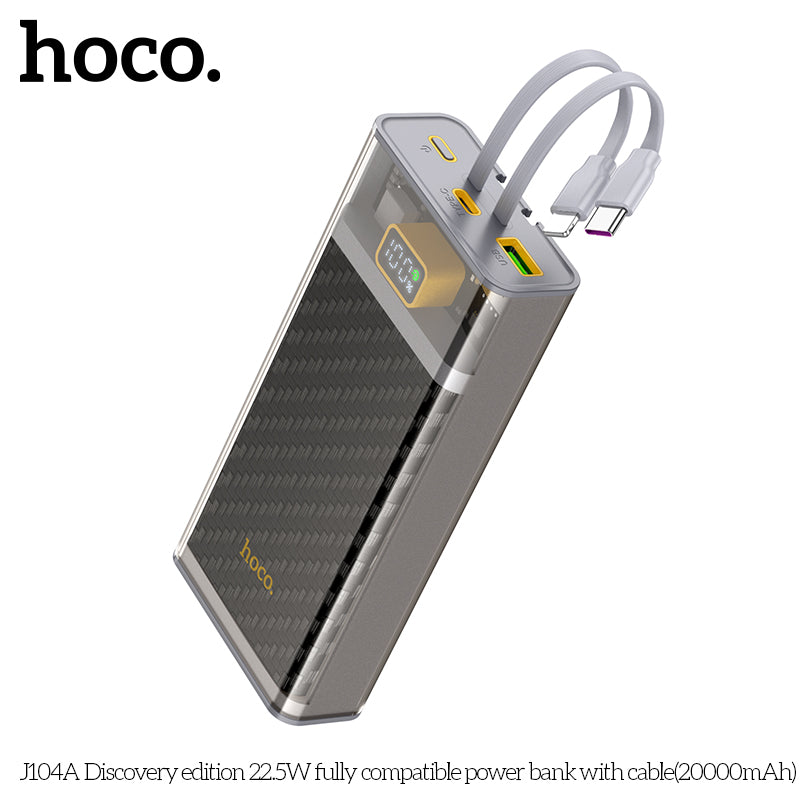 HD_SYNC:J104A Discovery edition 22.5W fully compatible power bank with cable(20000mAh)