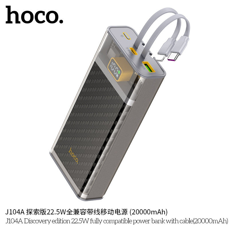HD_SYNC:J104A Discovery edition 22.5W fully compatible power bank with cable(20000mAh)