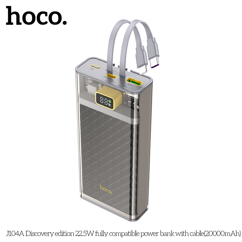 HD_SYNC:J104A Discovery edition 22.5W fully compatible power bank with cable(20000mAh)