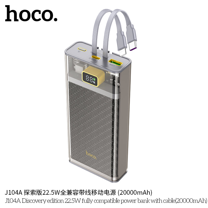 HD_SYNC:J104A Discovery edition 22.5W fully compatible power bank with cable(20000mAh)