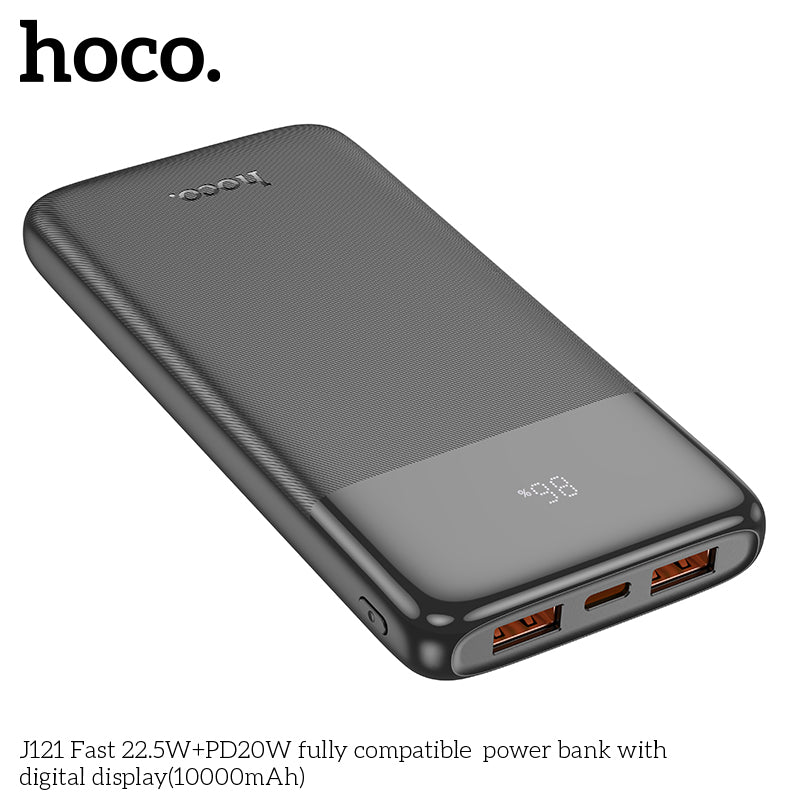 HD_SYNC:J121 Fast 22.5W+PD20W fully compatible power bank with digital display(10000mAh)