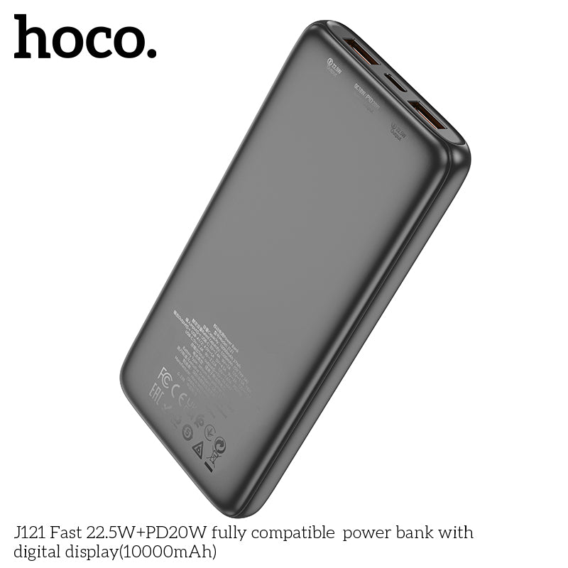 HD_SYNC:J121 Fast 22.5W+PD20W fully compatible power bank with digital display(10000mAh)