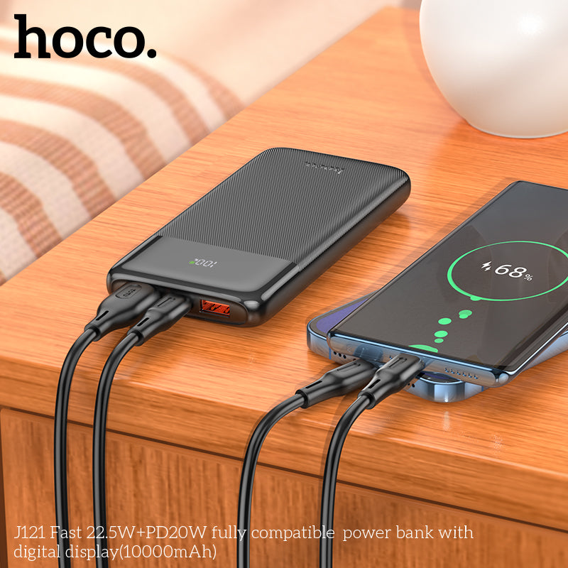 HD_SYNC:J121 Fast 22.5W+PD20W fully compatible power bank with digital display(10000mAh)