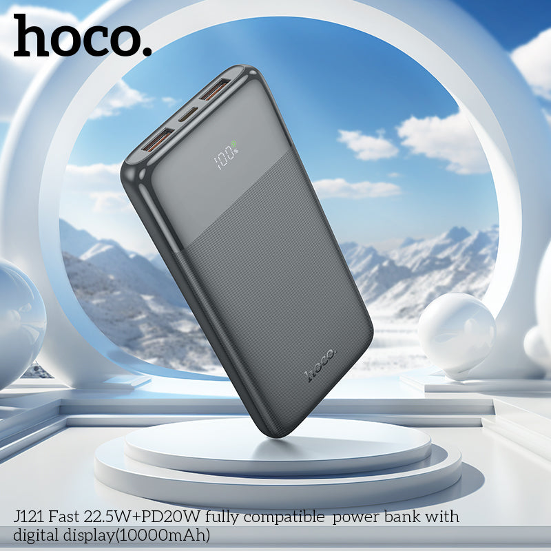 HD_SYNC:J121 Fast 22.5W+PD20W fully compatible power bank with digital display(10000mAh)