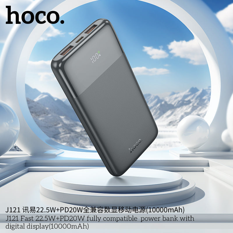 HD_SYNC:J121 Fast 22.5W+PD20W fully compatible power bank with digital display(10000mAh)