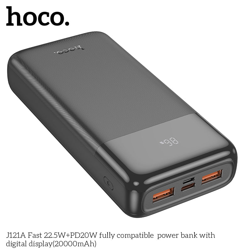 HD_SYNC:J121A Fast 22.5W+PD20W fully compatible power bank with digital display(20000mAh)
