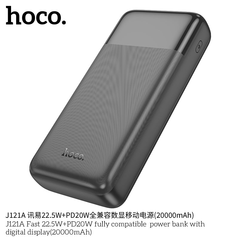 HD_SYNC:J121A Fast 22.5W+PD20W fully compatible power bank with digital display(20000mAh)