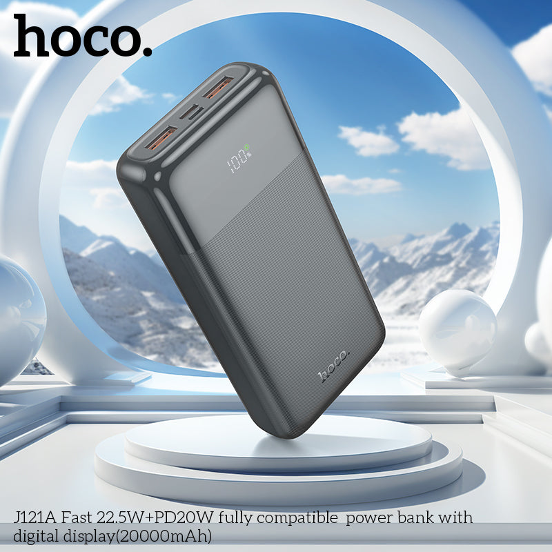 HD_SYNC:J121A Fast 22.5W+PD20W fully compatible power bank with digital display(20000mAh)