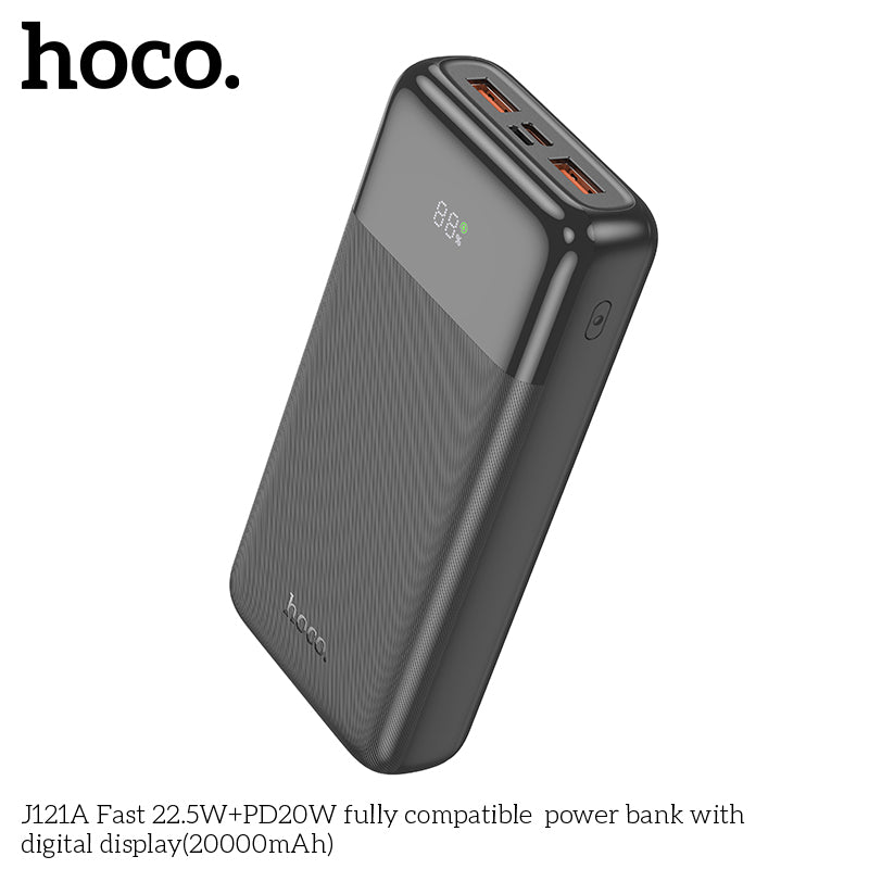 HD_SYNC:J121A Fast 22.5W+PD20W fully compatible power bank with digital display(20000mAh)