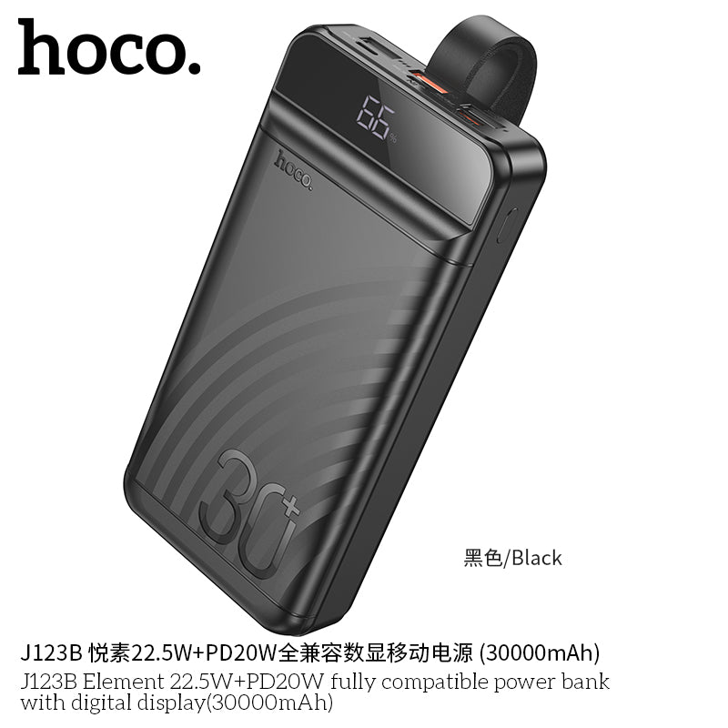 HD_SYNC:J123B Element 22.5W+PD20W fully compatible power bank with digital display(30000mAh)