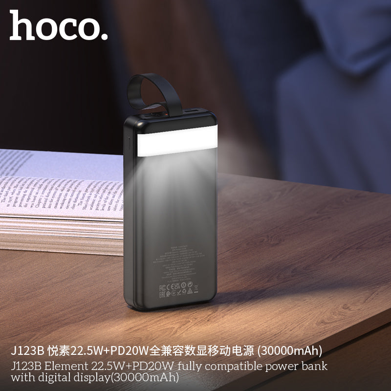 HD_SYNC:J123B Element 22.5W+PD20W fully compatible power bank with digital display(30000mAh)