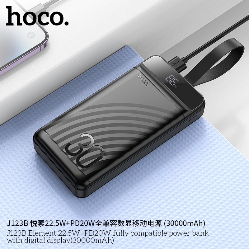 HD_SYNC:J123B Element 22.5W+PD20W fully compatible power bank with digital display(30000mAh)