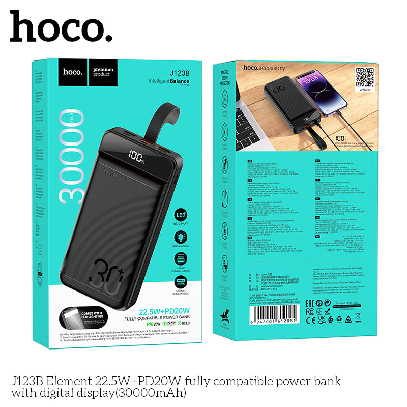 HD_SYNC:J123B Element 22.5W+PD20W fully compatible power bank with digital display(30000mAh)(UN)