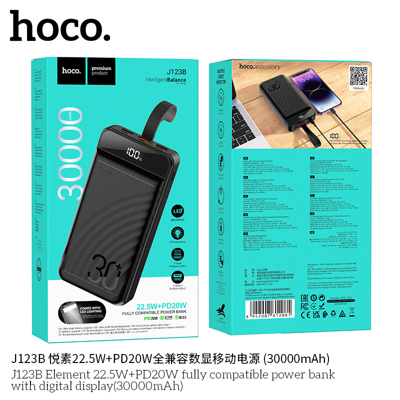 HD_SYNC:J123B Element 22.5W+PD20W fully compatible power bank with digital display(30000mAh)(UN)