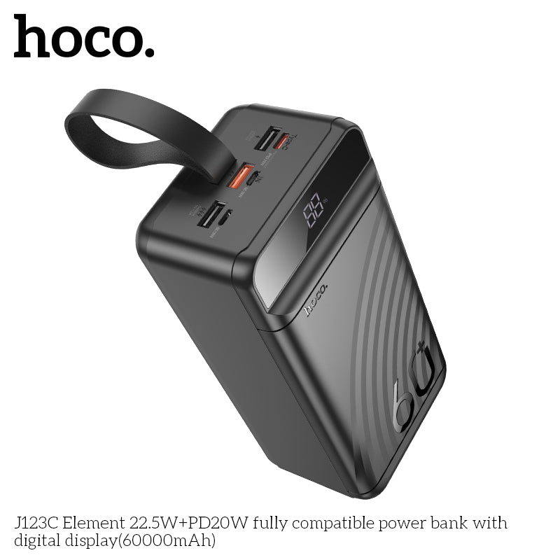 HD_SYNC:J123C Element 22.5W+PD20W fully compatible power bank with digital display(60000mAh)(UN)