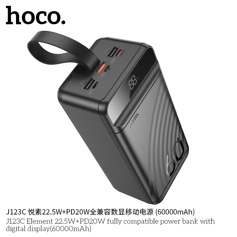 HD_SYNC:J123C Element 22.5W+PD20W fully compatible power bank with digital display(60000mAh)
