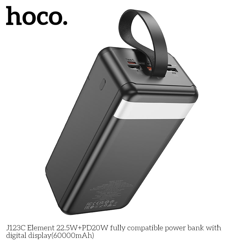 HD_SYNC:J123C Element 22.5W+PD20W fully compatible power bank with digital display(60000mAh)(UN)