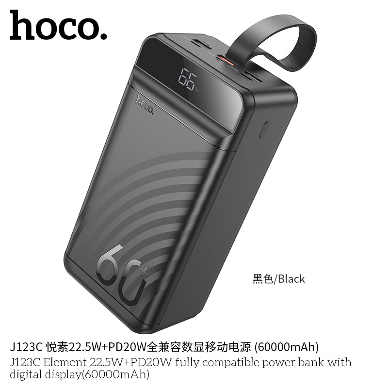 HD_SYNC:J123C Element 22.5W+PD20W fully compatible power bank with digital display(60000mAh)