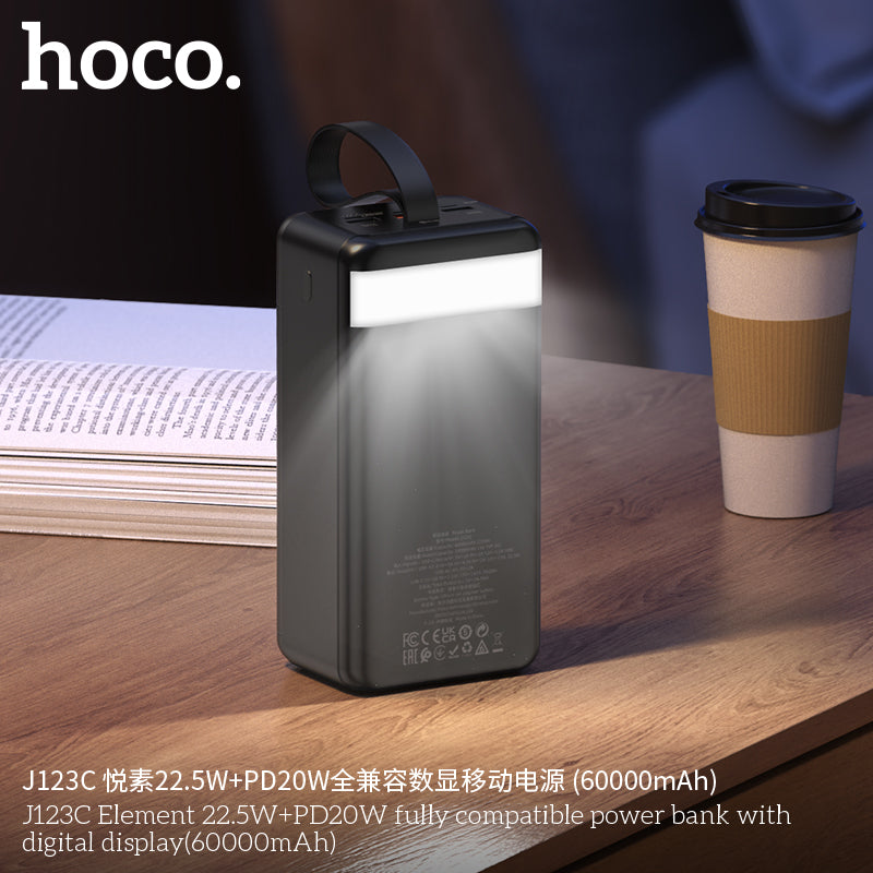 HD_SYNC:J123C Element 22.5W+PD20W fully compatible power bank with digital display(60000mAh)(UN)
