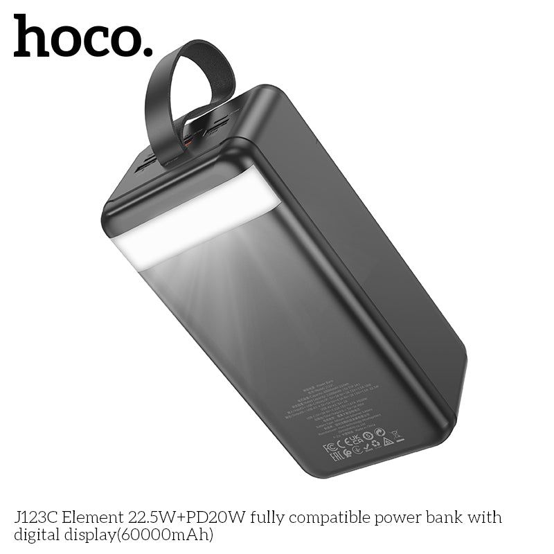 HD_SYNC:J123C Element 22.5W+PD20W fully compatible power bank with digital display(60000mAh)