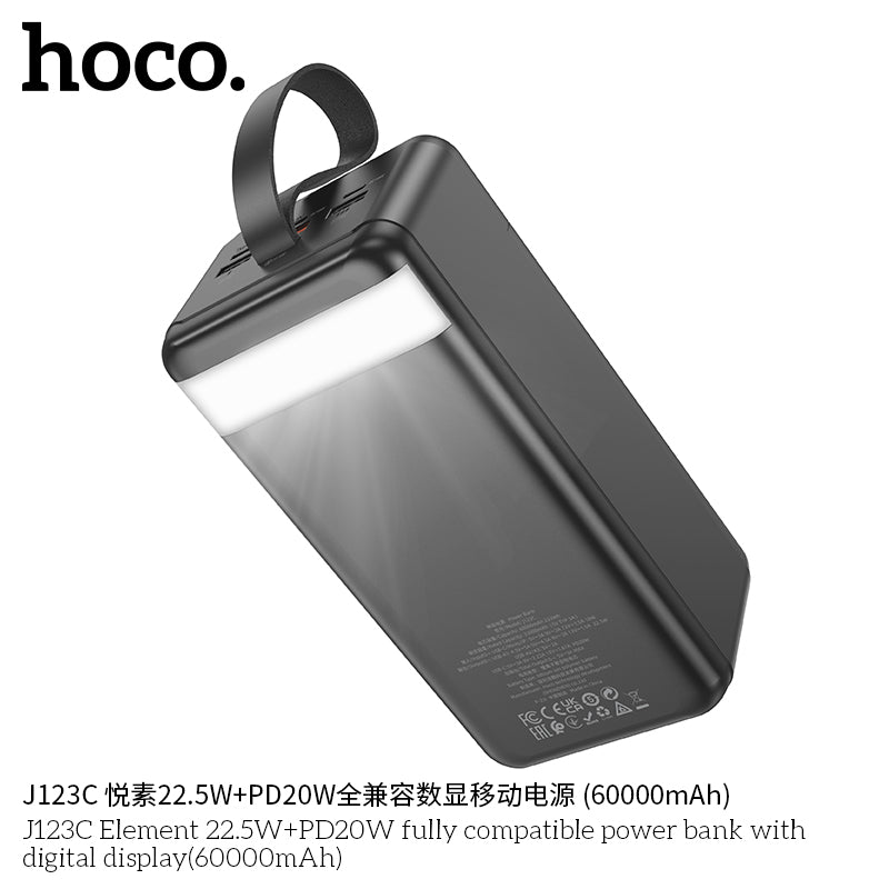 HD_SYNC:J123C Element 22.5W+PD20W fully compatible power bank with digital display(60000mAh)