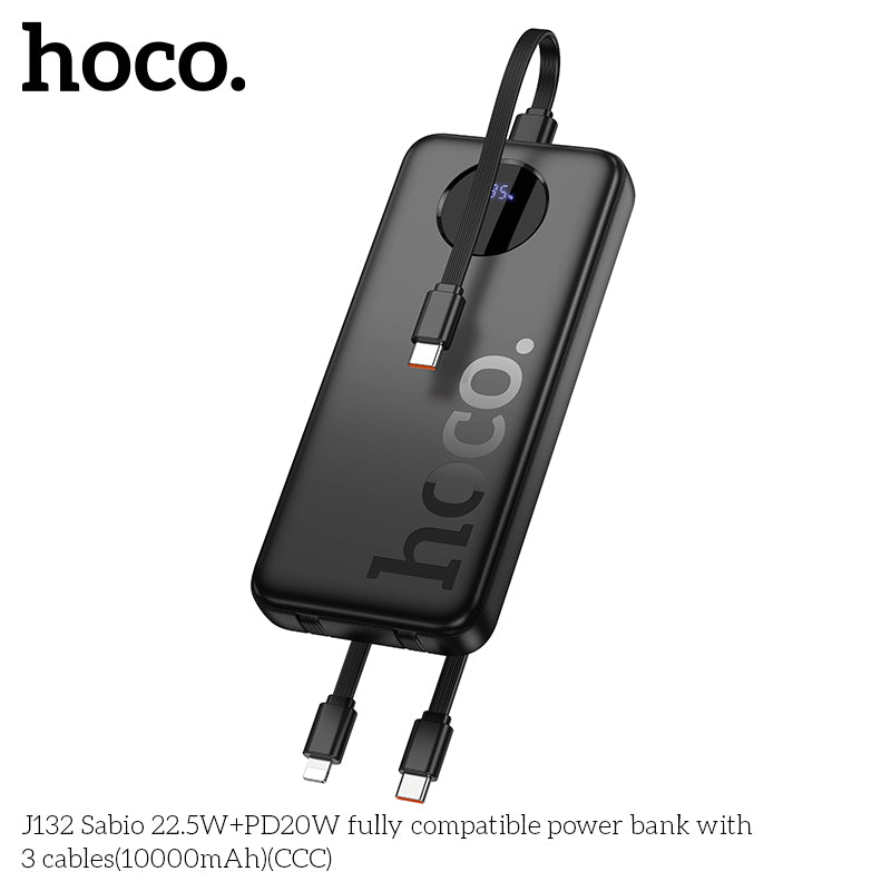 HD_SYNC:J132 Sabio 22.5W+PD20W fully compatible power bank with 3 cables(10000mAh)(UN)